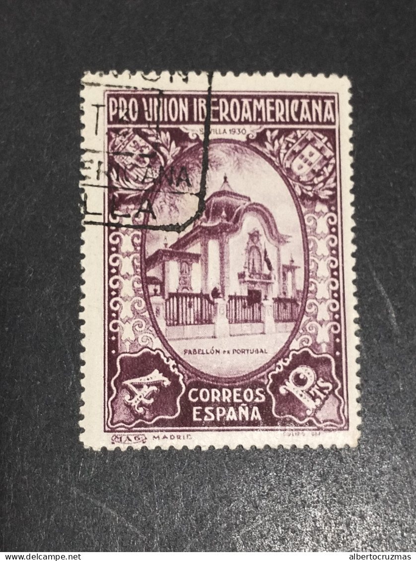 España SELLOS Pro Union Iberoamerica 4 Ptas Edifil 579 SELLOS Año 1930 Sellos Usados - Gebraucht