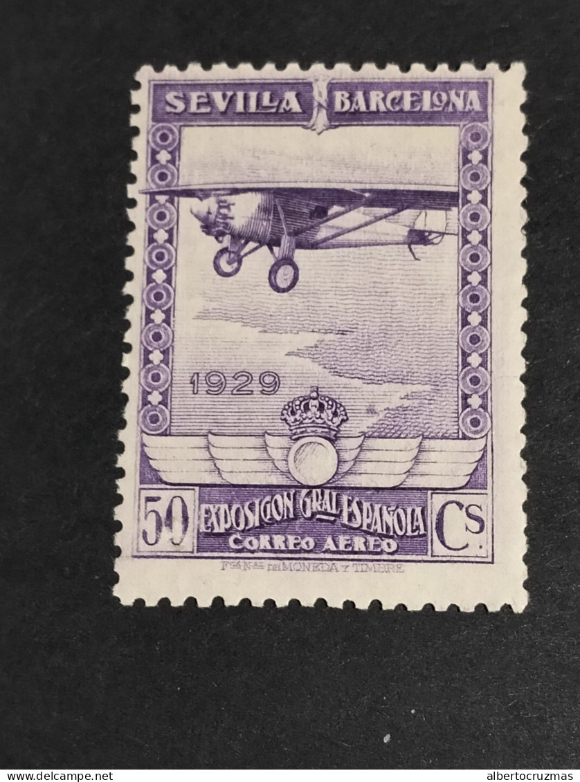 España SELLOS Sevilla Barcelona 50 CTS Aereo Edifil 451 SELLOS Año 1929 Sellos Nuevos *** MNH - Nuevos