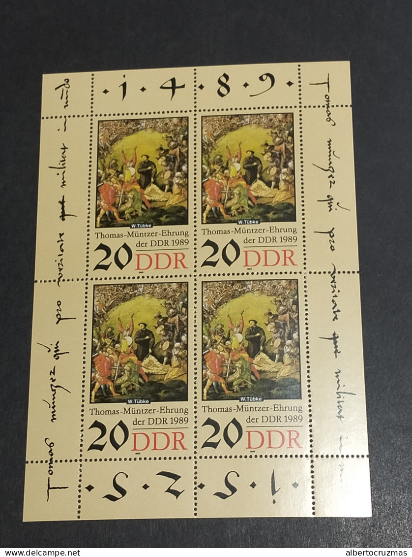 Alemania DDR  SELLOS  Yvert 2876 HB  SELLOS  Arte Tomas Mutzer NUEVOS *** Año 1989  Serie Completa  - Unused Stamps