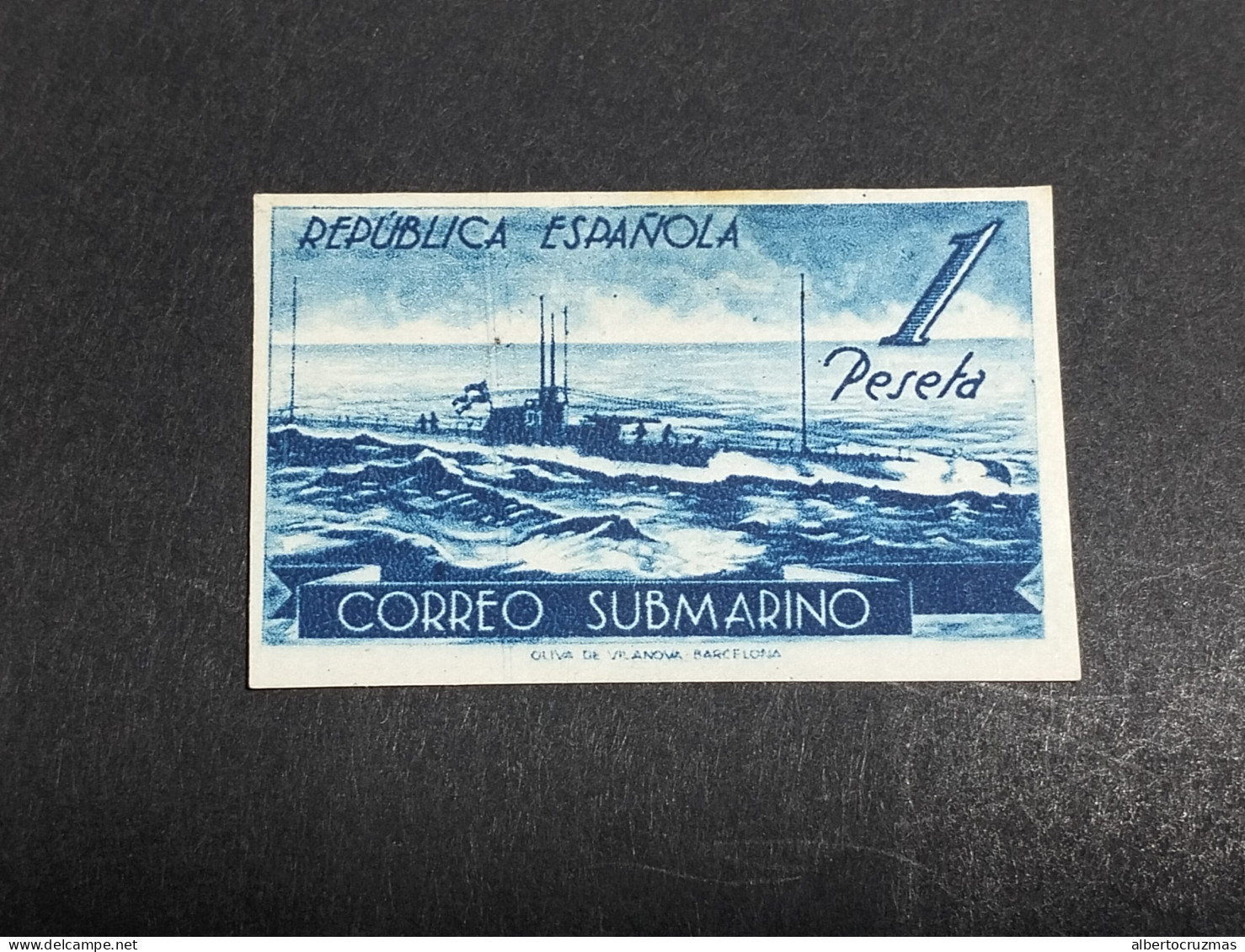 ESPAÑA SELLOS Correo Submarino   EDIFIL 775 SELLOS Sin Dentar Marquilla De Autenticidad MNG - Unused Stamps
