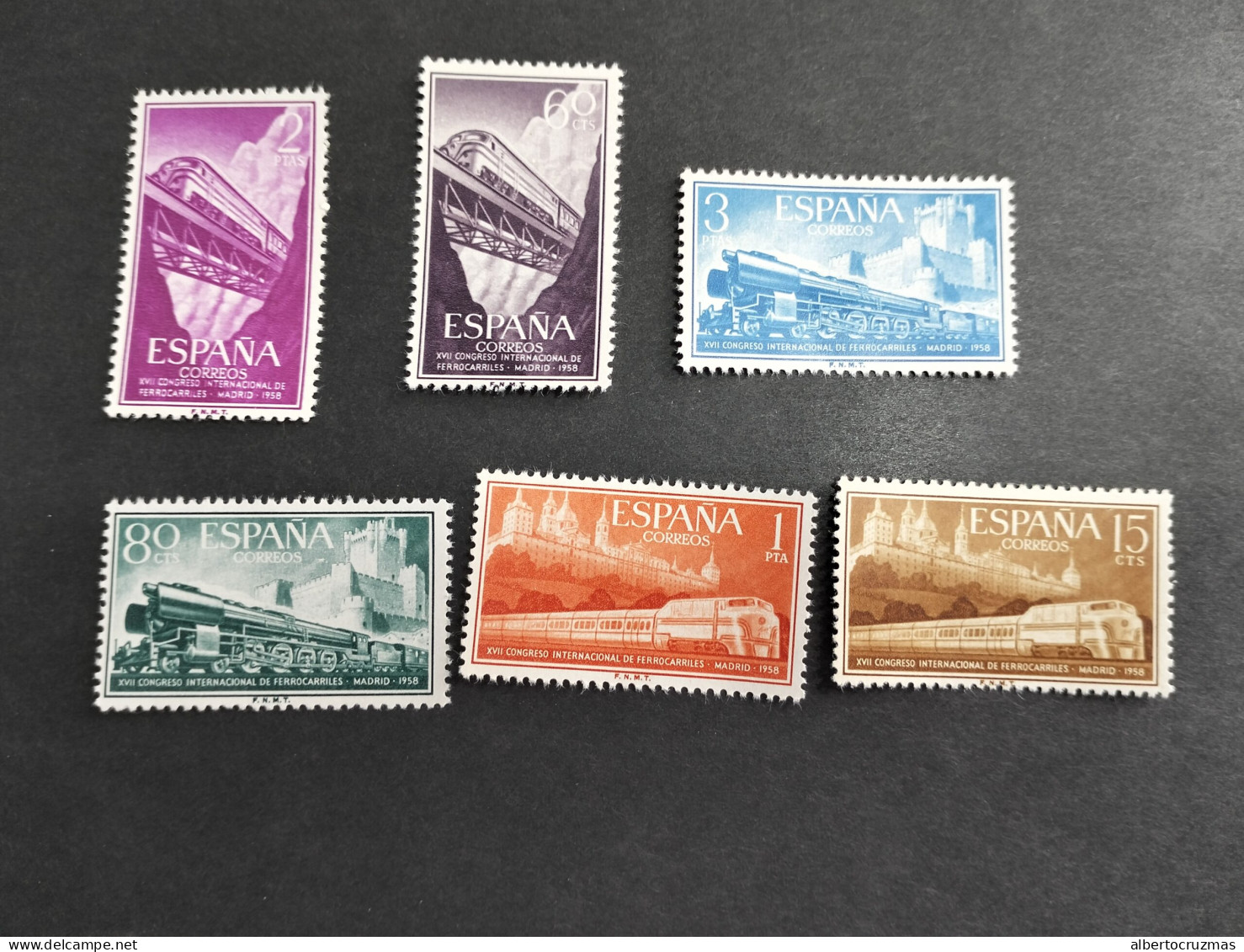 España Spain  Sellos Trenes Año 1958 Edifil 1232/7 Sellos Nuevos *** Serie Completa - Unused Stamps