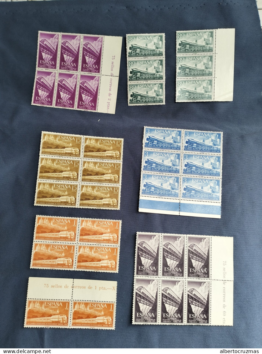 España Spain  Lote Sellos Trenes Año 1958 Edifil 1232/7 Sellos Nuevos *** 6 Series Completas - Unused Stamps
