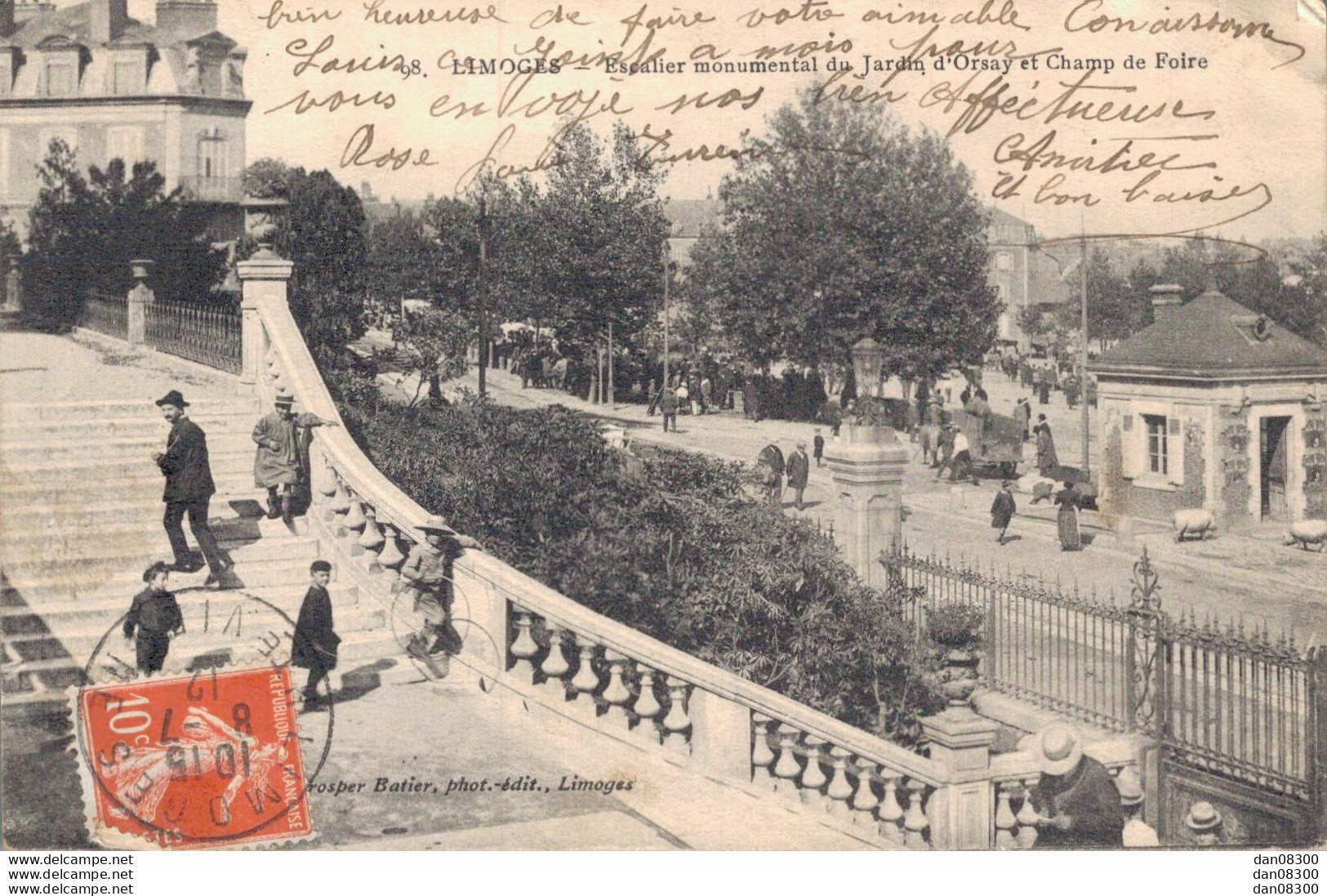 87 LIMOGES ESCALIER MONUMENTAL DU JARDIN D'ORSAY ET CHAMP DE FOIRE - Limoges