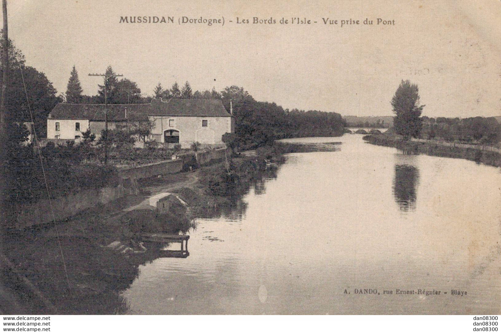 24 MUSSIDAN LES BORDS DE L'ISLE VUE PRISE DU PONT - Mussidan