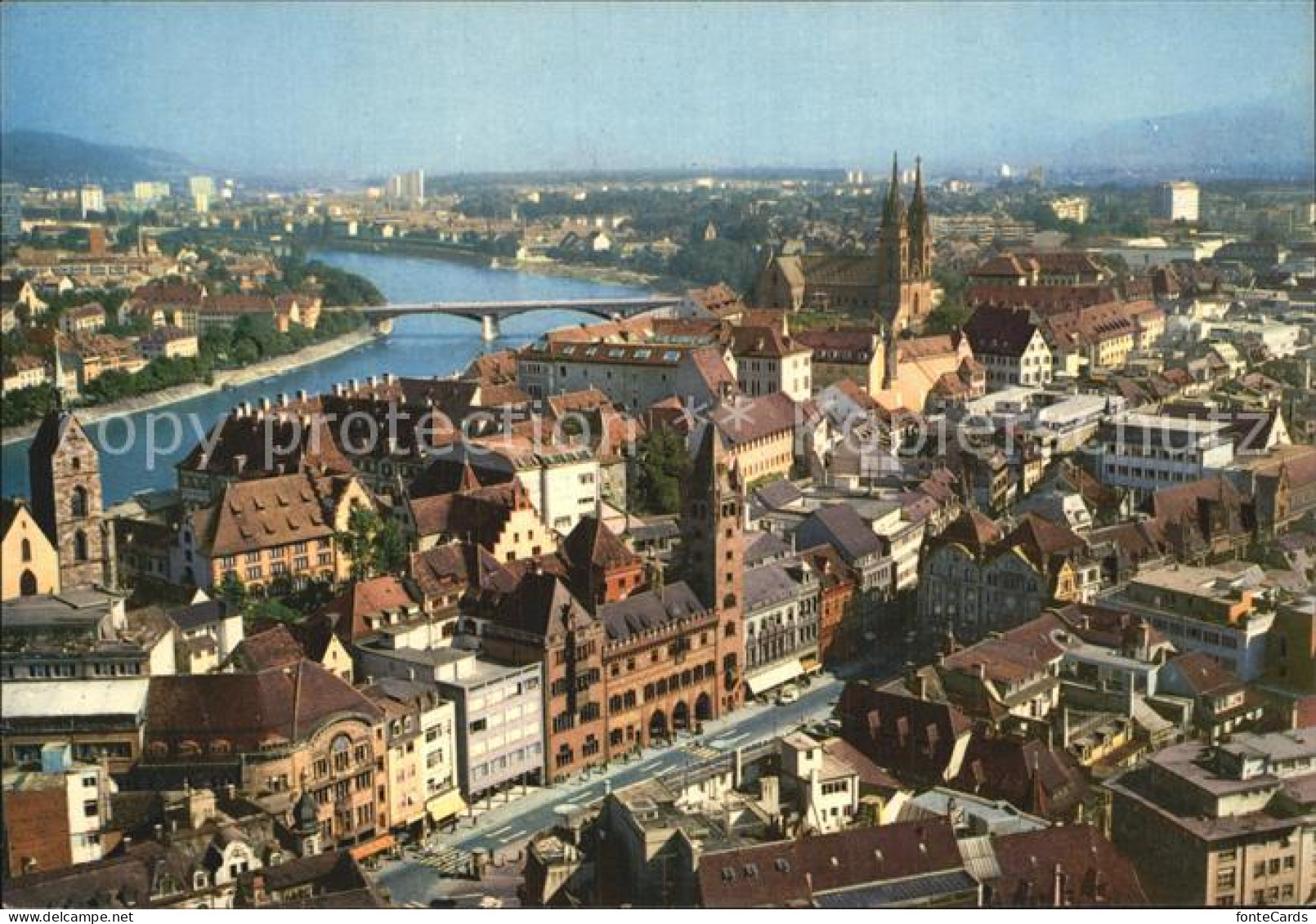 12420561 Basel BS Fliegeraufnahme Rheinpartie Rathaus Muenster Basel BS - Altri & Non Classificati