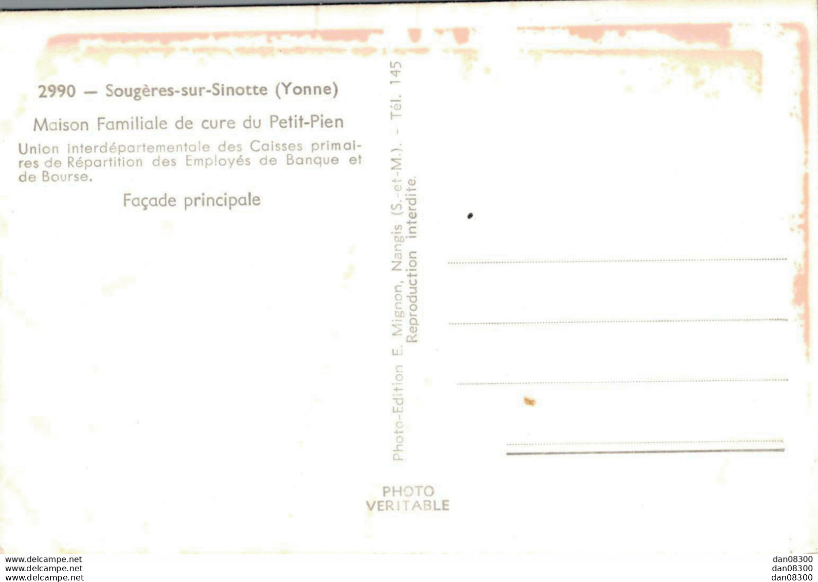 89 SOUGERES SUR SINOTTE MAISON FAMILIALE DE CURE DU PETIT PIEN FACADE PRINCIPALE - Autres & Non Classés