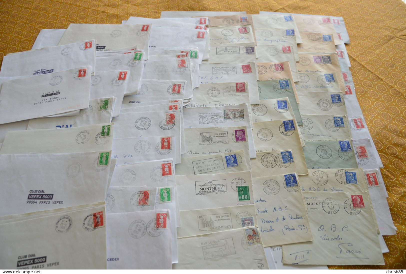 Lot Années 1950 1990 Oblitérations Département De La MEUSE 55 Environ 700 Enveloppes Entières - Handstempel