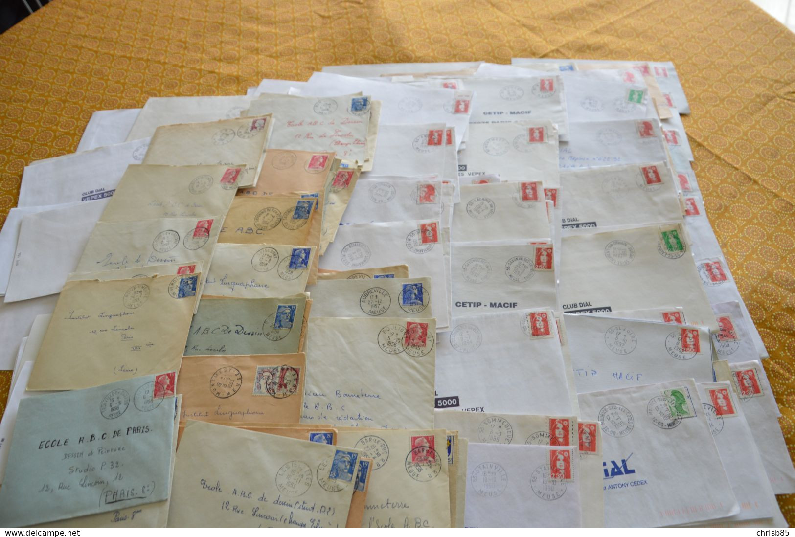 Lot Années 1950 1990 Oblitérations Département De La MEUSE 55 Environ 700 Enveloppes Entières - Handstempel