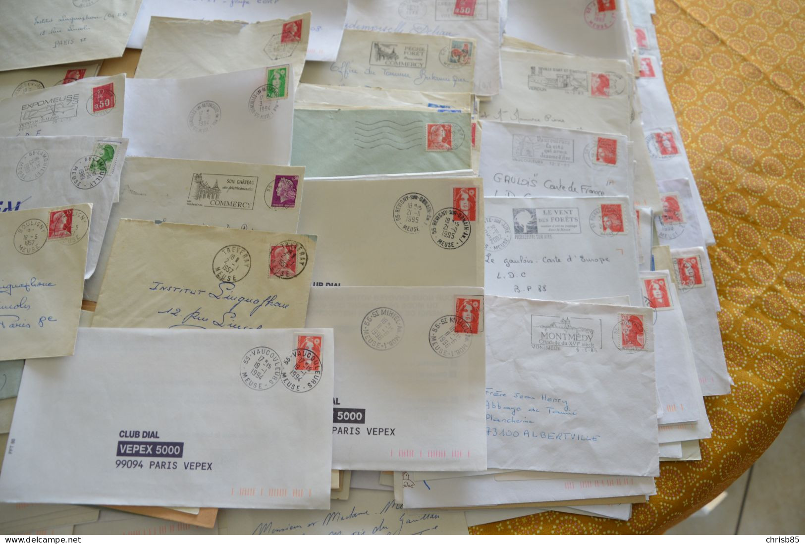 Lot années 1950 1990 oblitérations Département de la MEUSE 55 environ 700 Enveloppes entières