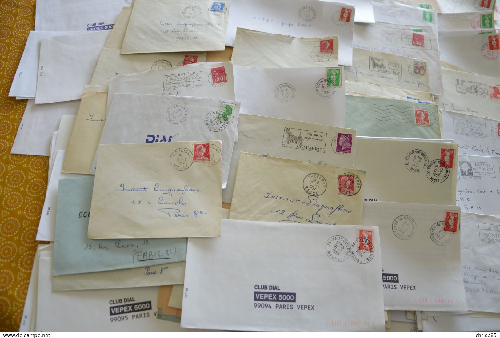 Lot années 1950 1990 oblitérations Département de la MEUSE 55 environ 700 Enveloppes entières