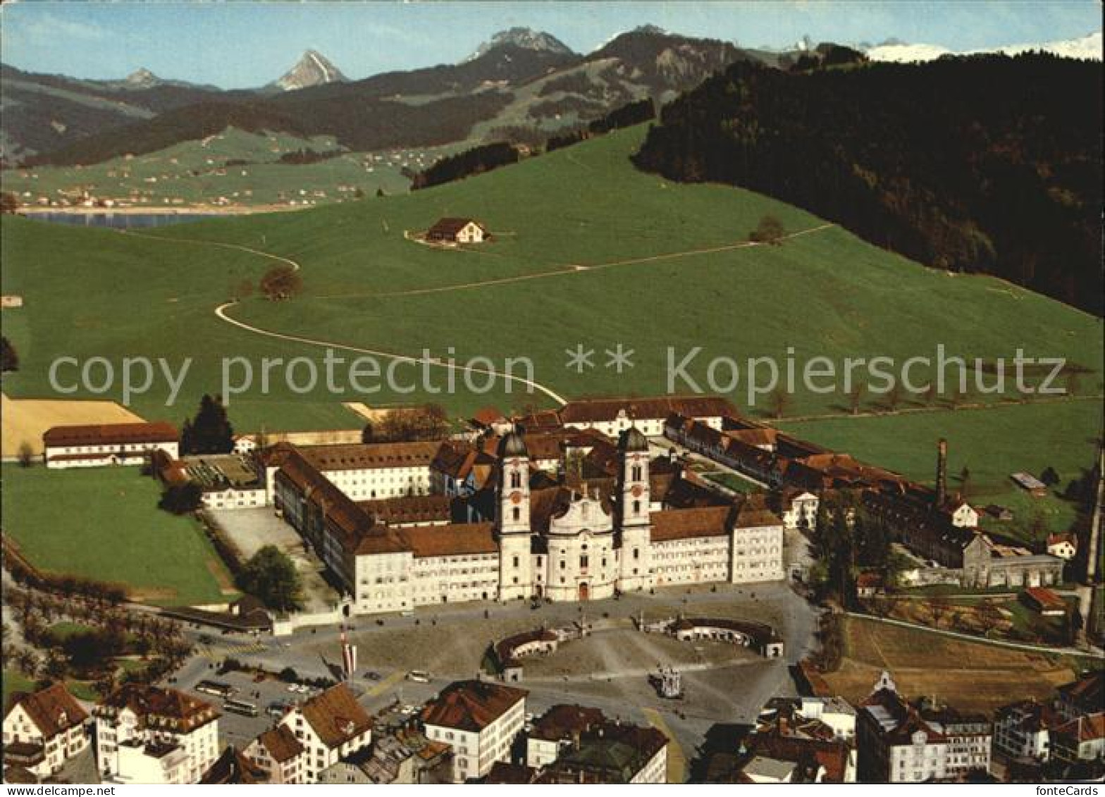 12419303 Einsiedeln SZ Fliegeraufnahme Kloster Und Sihlsee Einsiedeln - Andere & Zonder Classificatie