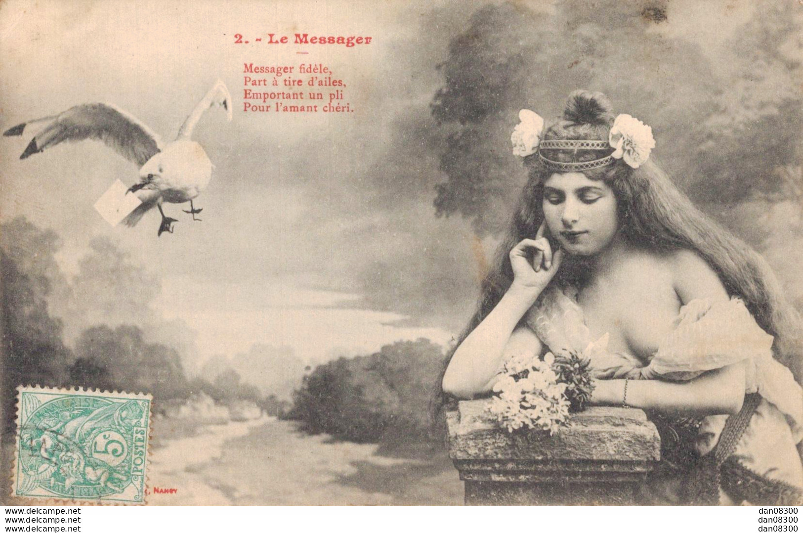 LE MESSAGER N°2 FEMME ET COLOMBE PHOTO BERGERET - Bergeret