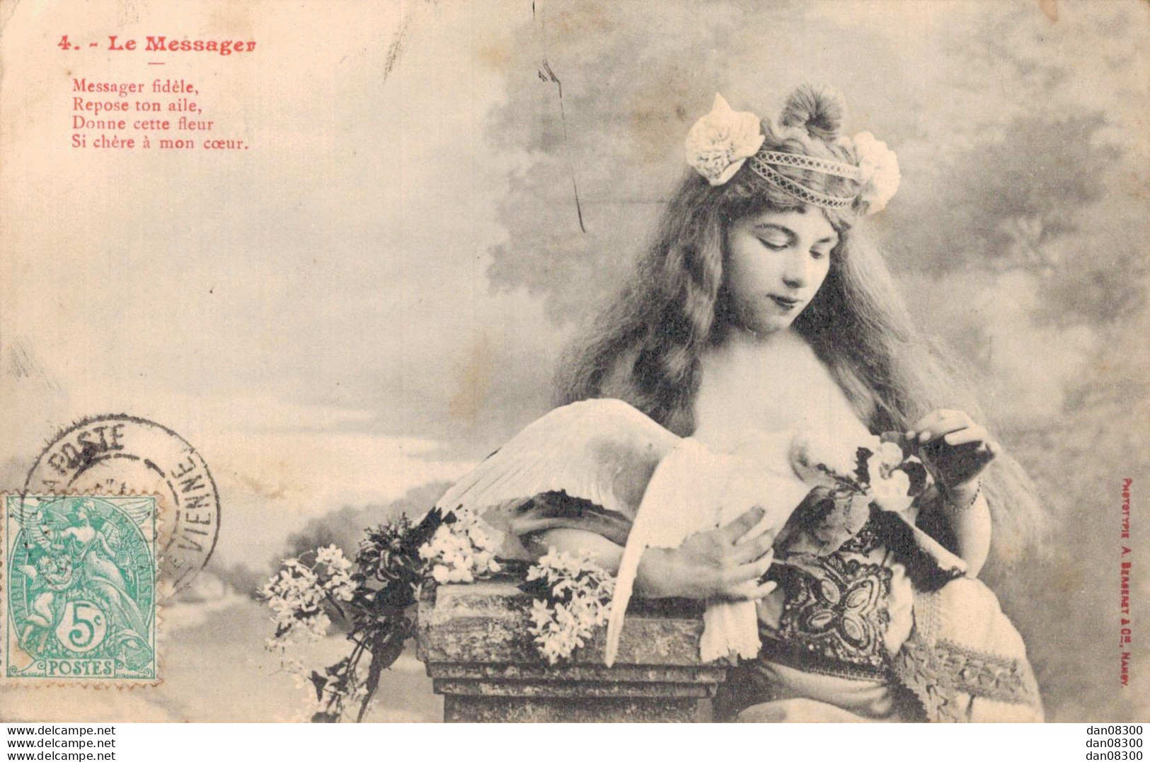 LE MESSAGER N°4 FEMME ET COLOMBE PHOTO BERGERET - Bergeret