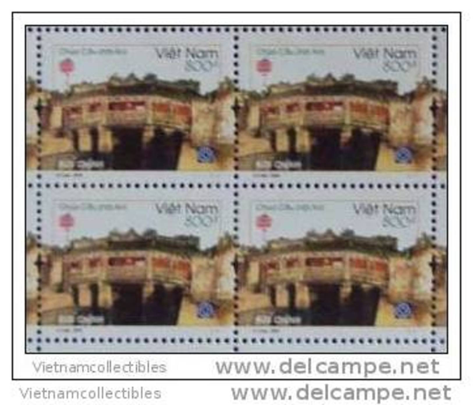 Block 4 Of Vietnam Viet Nam MNH Perf Withdrawn Stamps 2004 : Hoi An - The World Cultural Heritage / Bridge (Ms931) - Viêt-Nam
