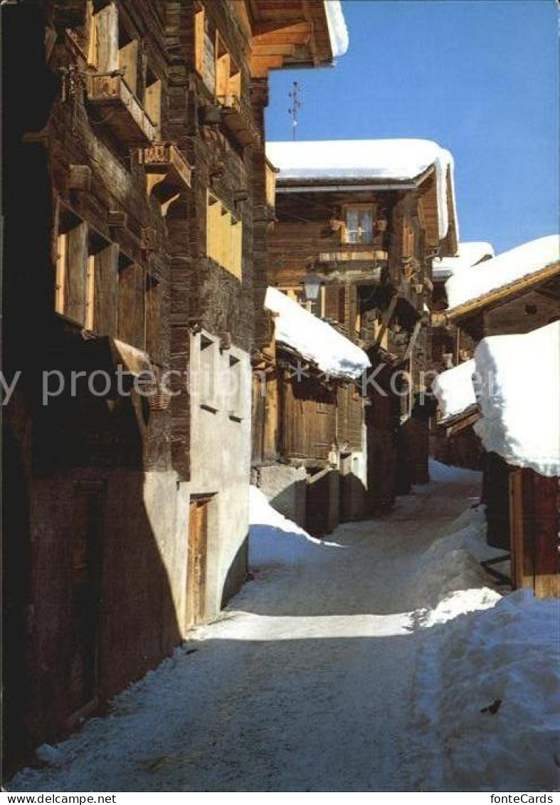 12416570 Grimentz Dans Le Village En Hiver Dorfpartie Im Winter Grimentz - Other & Unclassified