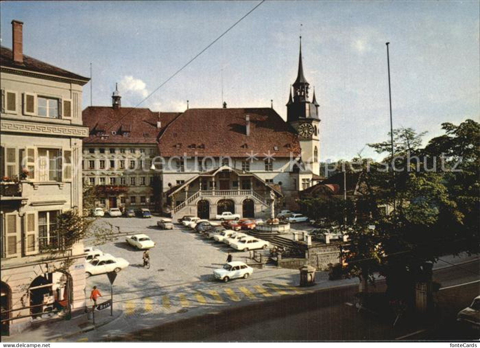 12413980 Fribourg FR Hotel De Ville Et Place Du Tilleul Fribourg - Sonstige & Ohne Zuordnung