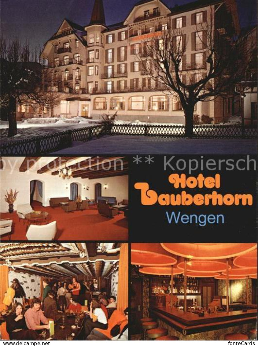 12413391 Wengen BE Hotel Lauberhorn Gastraum Bar Wengen - Autres & Non Classés
