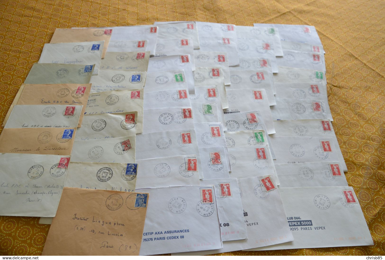Lot Années 1950 1990 Oblitérations Département Du MORBIHAN 56 Environ 800 Enveloppes Entières - Handstempel