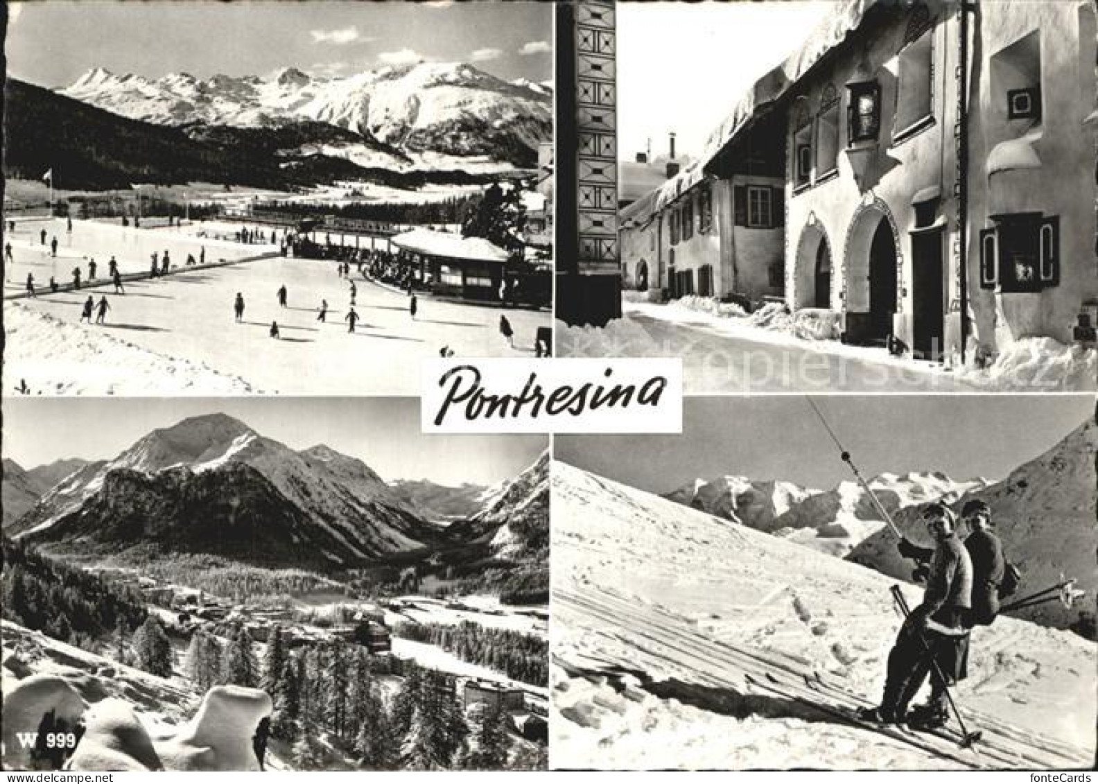 12407902 Pontresina Wintersportplatz Alpen Eislaufbahn Ortspartie Skilift Pontre - Autres & Non Classés