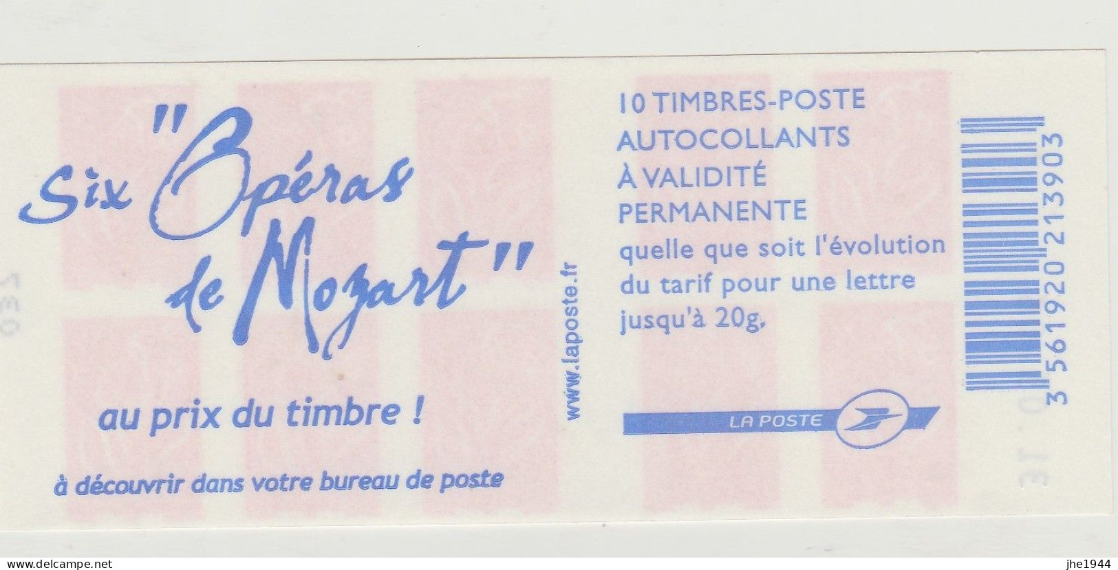 France Carnet N° 3744-C11 ** Six Opéras De Mozart - Other & Unclassified