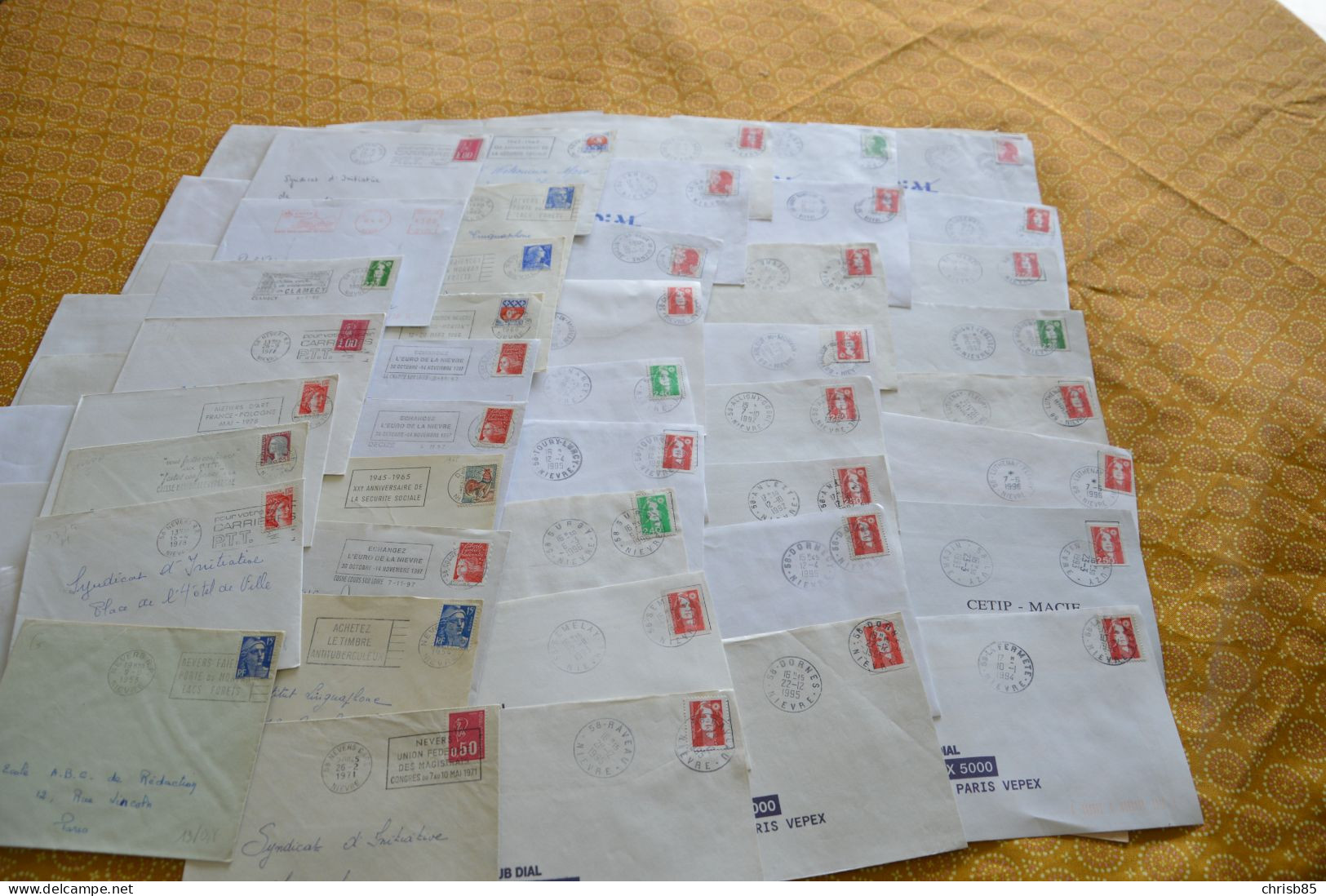 Lot Années 1950 1990 Oblitérations Département De La  NIEVRE 58 Environ 500 Enveloppes Entières - Manual Postmarks