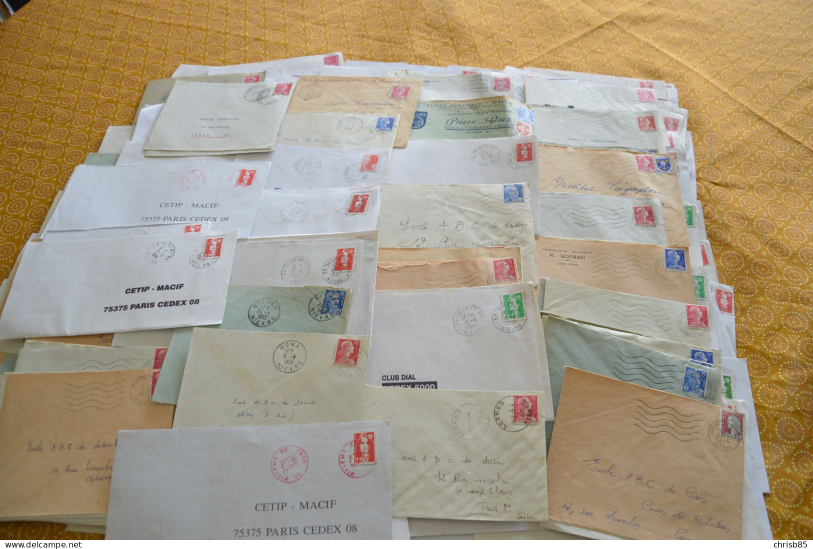 Lot Années 1950 1990 Oblitérations Département De La  NIEVRE 58 Environ 500 Enveloppes Entières - Handstempel
