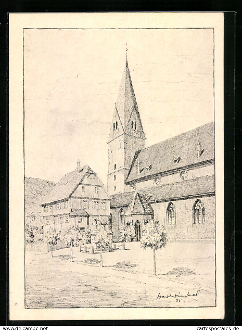 Künstler-AK Geislingen An Der Steige, An Der Kirche  - Geislingen