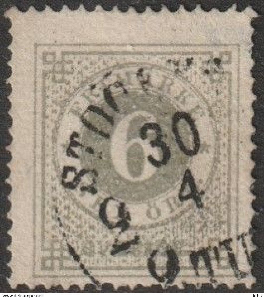 Schweden: 1872, Mi. Nr. 20 Ac, Freimarke: 6 Ö. Ziffern Und Kronen Im Kreis.  Tagesstpl. STOCKHOLM - Gebruikt
