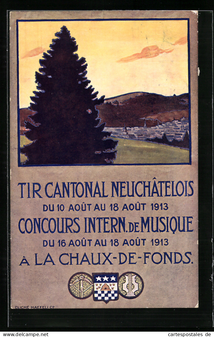 AK La Chaux-de-Fonds, Tir Cantonal Neuchatelois & Concours Intern. De Musique 1913, Vue Génerale  - La Chaux-de-Fonds