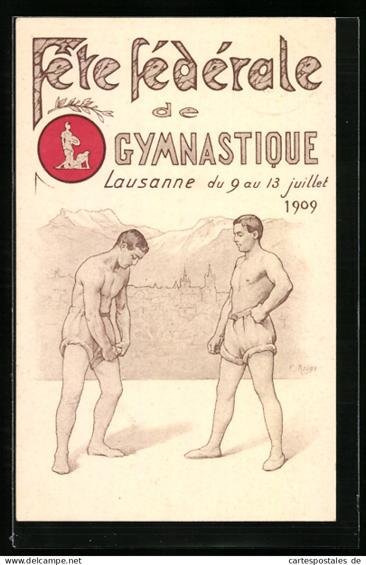 AK Lausanne, Fete-Fédérale De Gymnastique 1909, Schwinger Bei Wettkampf  - Other & Unclassified