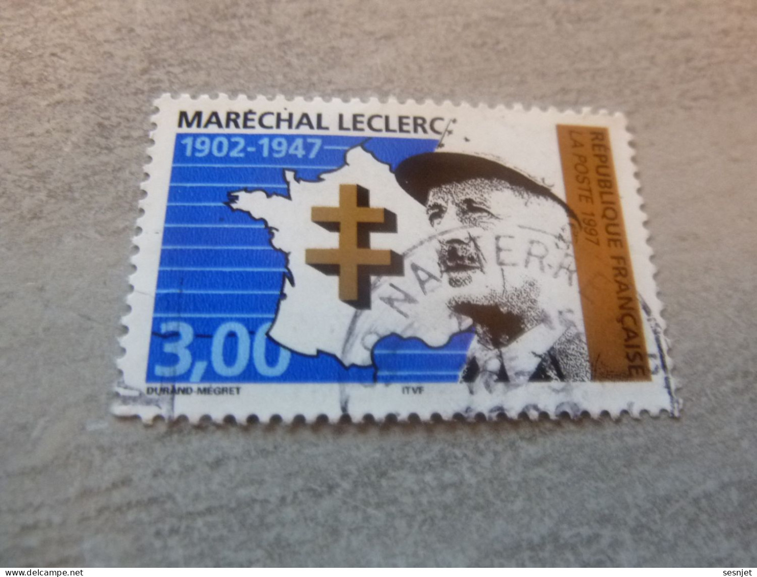 Général Leclerc (1902-1947) Maréchal - 3f. - Yt 3126 - Vert, Noir Et Bleu - Oblitéré - Année 1997 - - Used Stamps