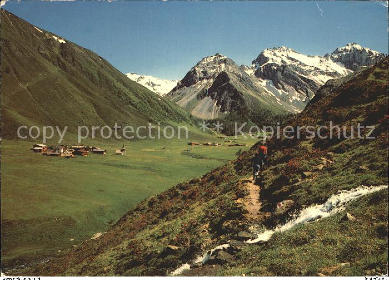 12401091 Sertig Doerfli Wanderweg Rinerhorn Sertigpass - Autres & Non Classés