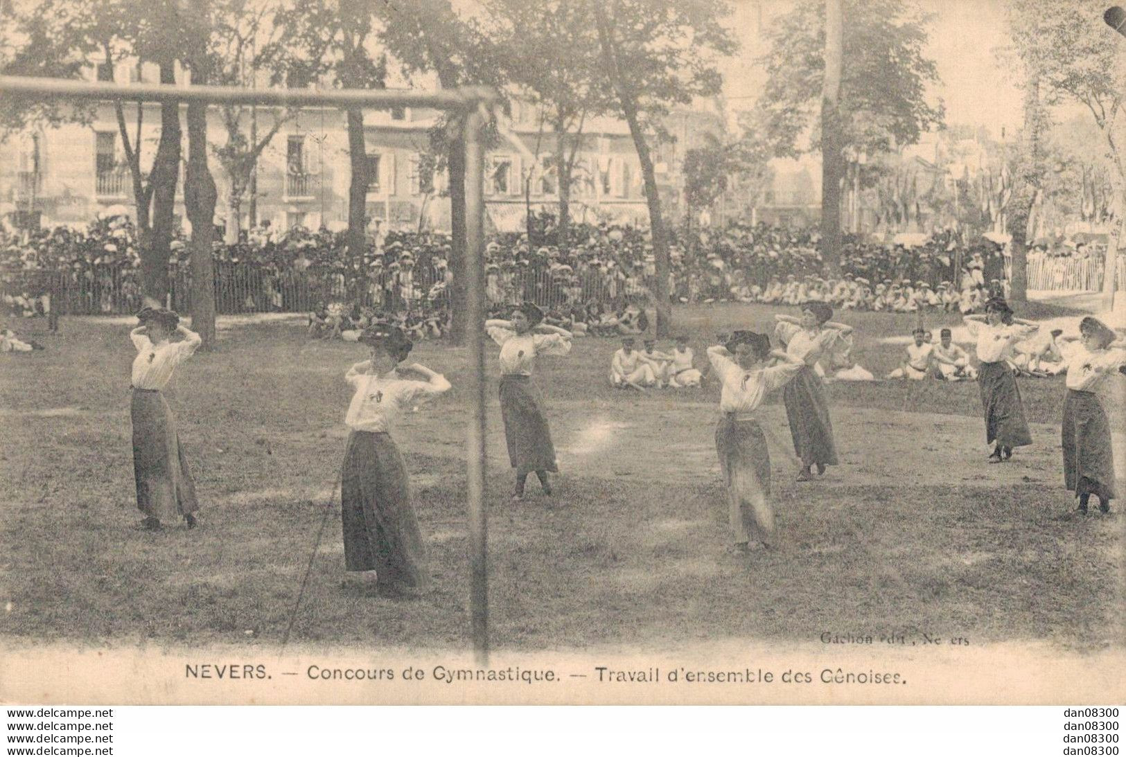 58 NEVERS CONCOURS DE GYMNASTIQUE TRAVAIL D'ENSEMBLE DES GENOISES - Nevers