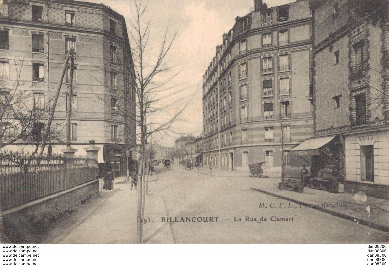RARE  92 BILLANCOURT LA RUE DE CLAMART - Boulogne Billancourt