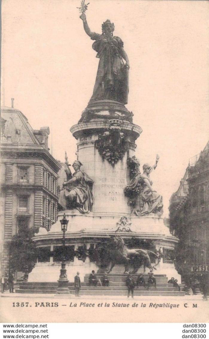 75 PARIS LA PLACE ET LA STATUE DE LA REPUBLIQUE - Squares