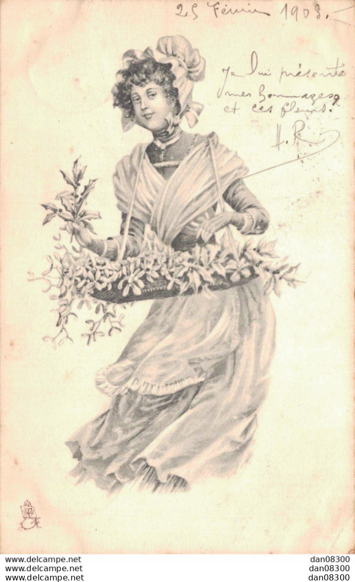 ILLUSTRATION UNE VENDEUSE DE FLEURS - 1900-1949