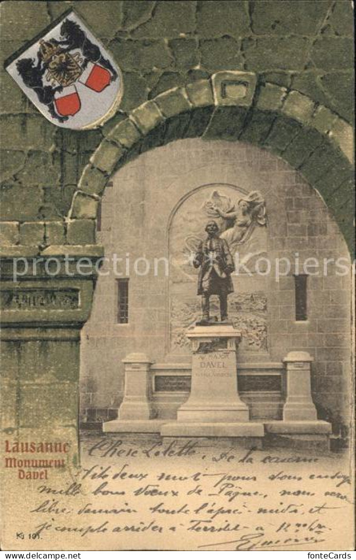 12397334 Lausanne VD Monument Davel Statue Wappen Lausanne - Other & Unclassified