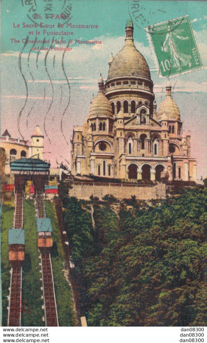 75 PARIS LE SACRE CHOEUR DE MONTMARTRE ET LE FUNICULAIRE - Sacré-Coeur