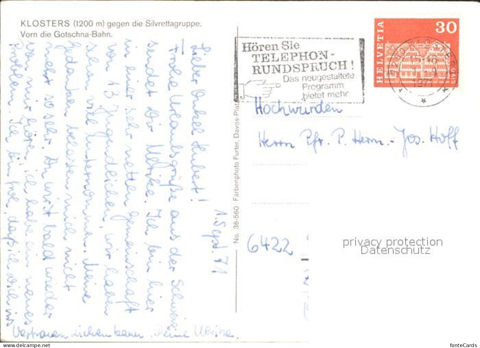12396500 Klosters GR Silvrettagruppe Seilbahn  Klosters - Sonstige & Ohne Zuordnung