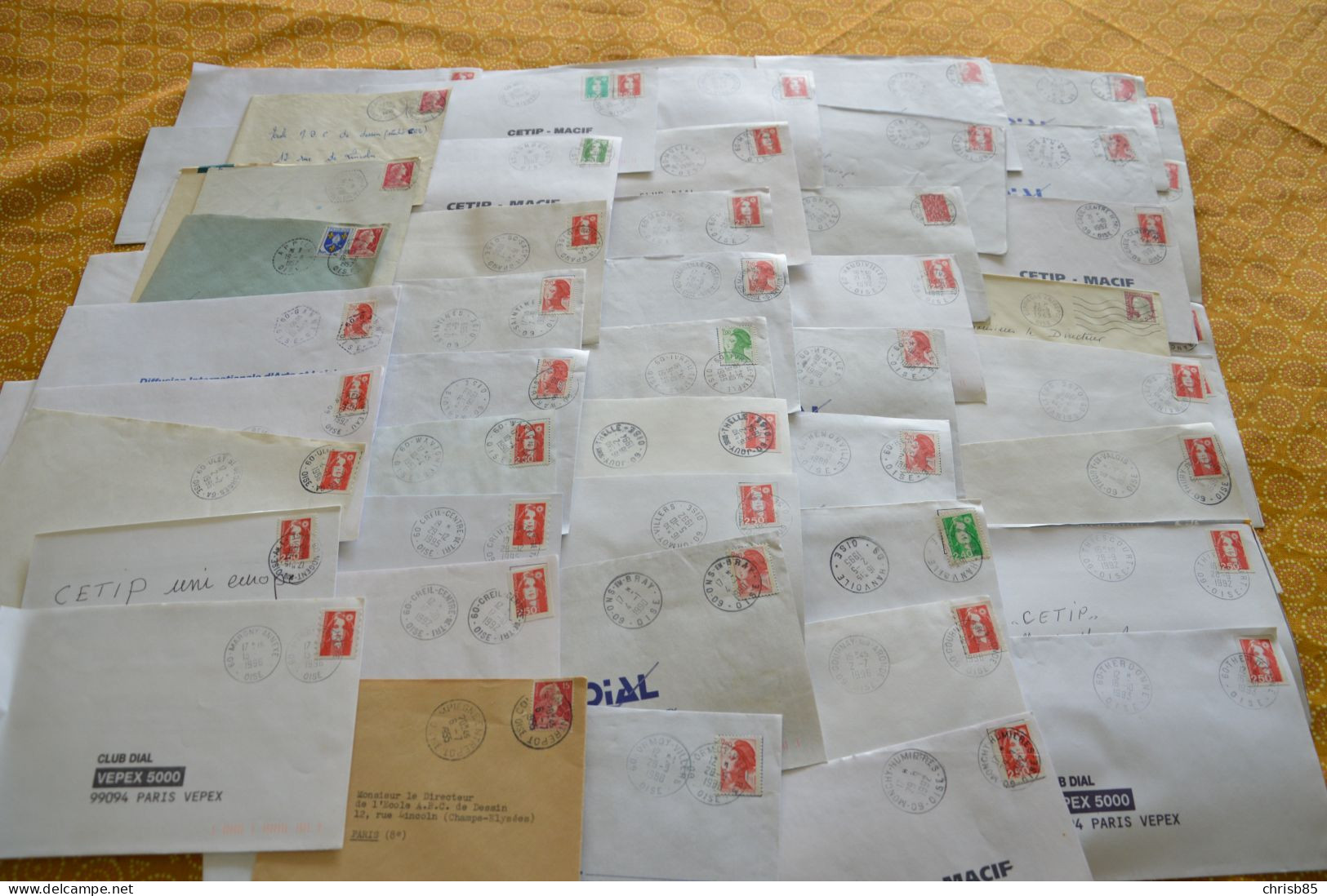 Lot Années 1950 1990 Oblitérations Département De L  OISE 60 Environ 1500 Enveloppes Entières - Handstempel