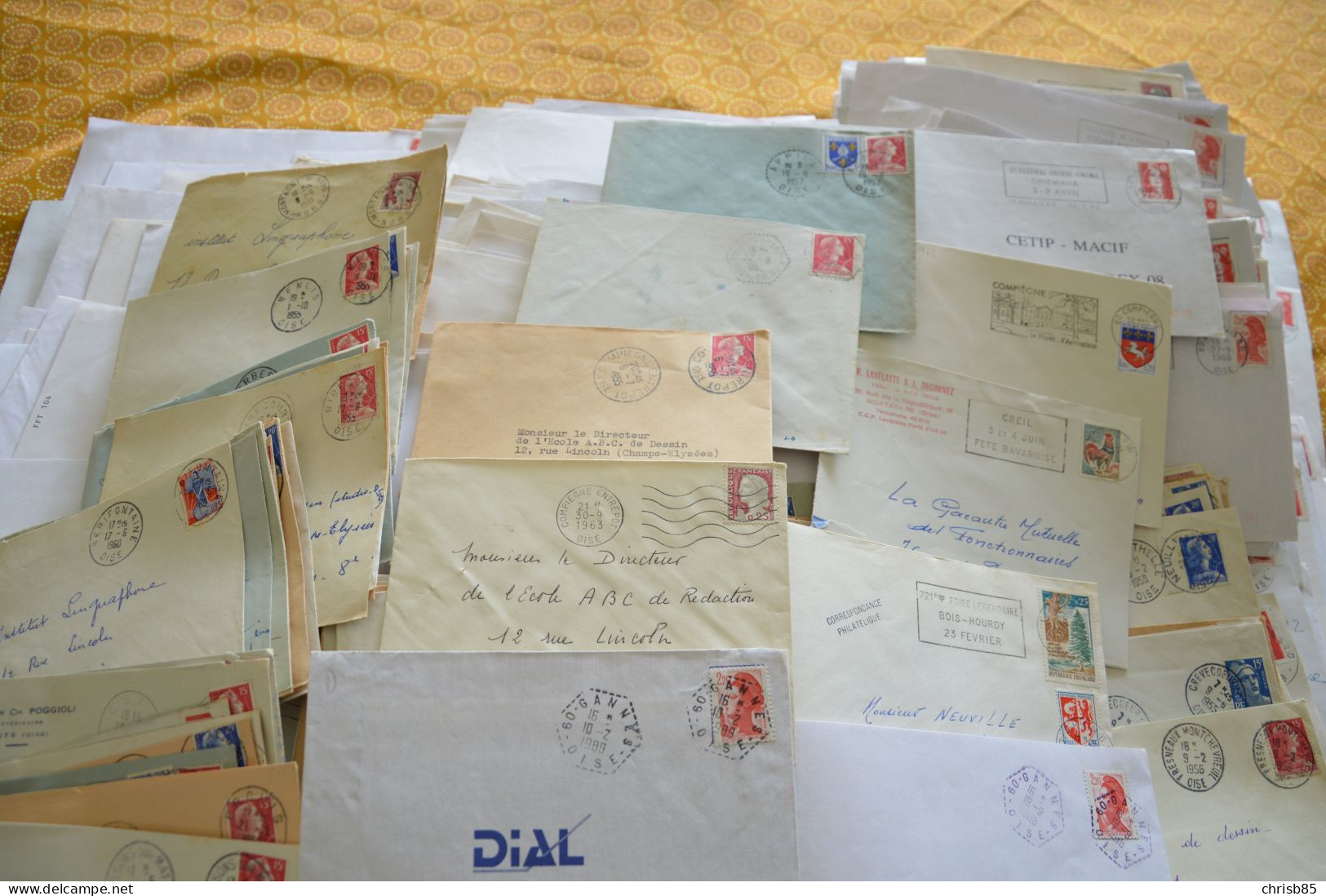 Lot années 1950 1990 oblitérations Département de l  OISE 60 environ 1500 Enveloppes entières