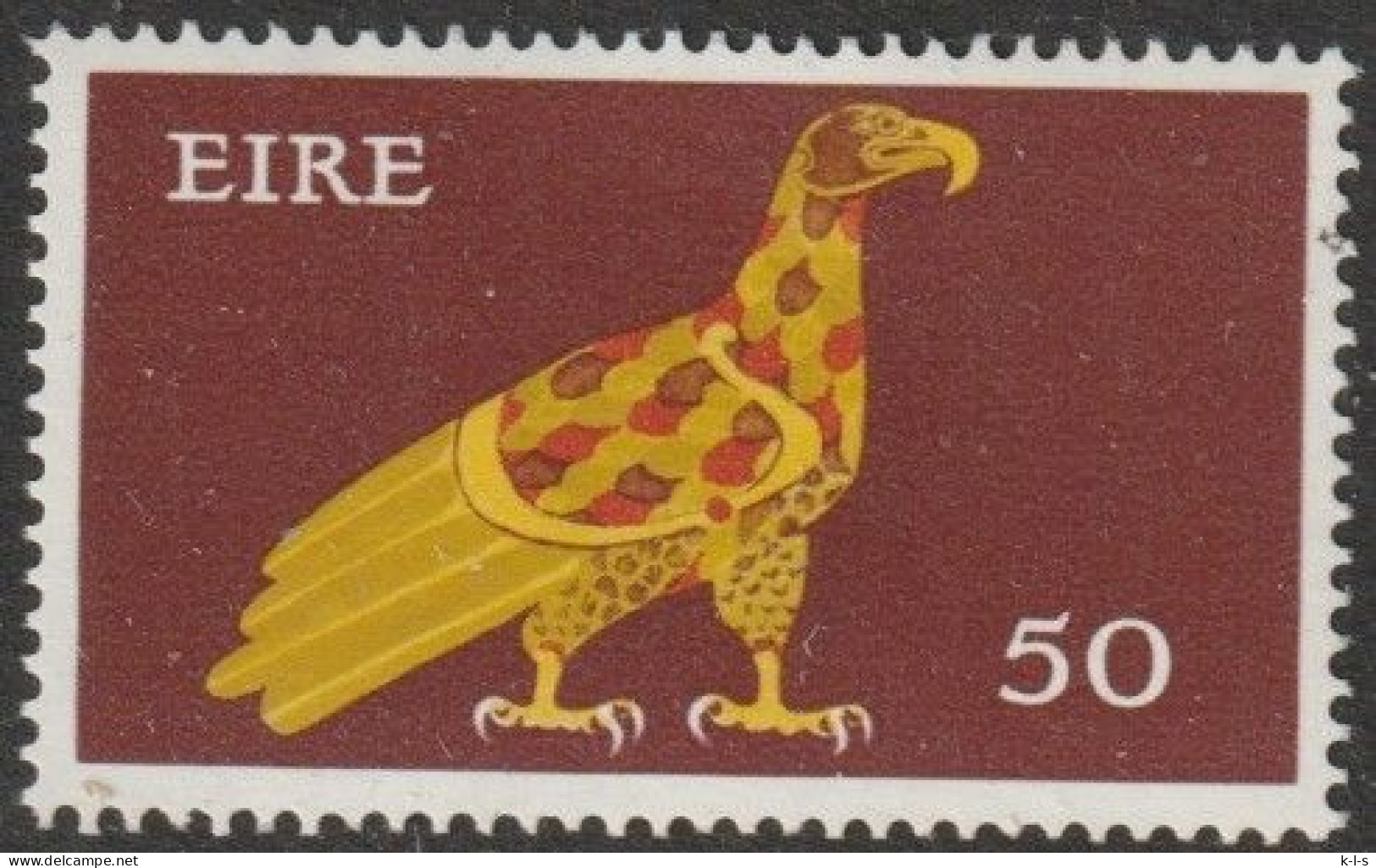 Irland: 1971, Mi. Nr. 264 XA, Freimarke: Frühe Irische Kunst, 50 P. Adler.  **/MNH - Unused Stamps