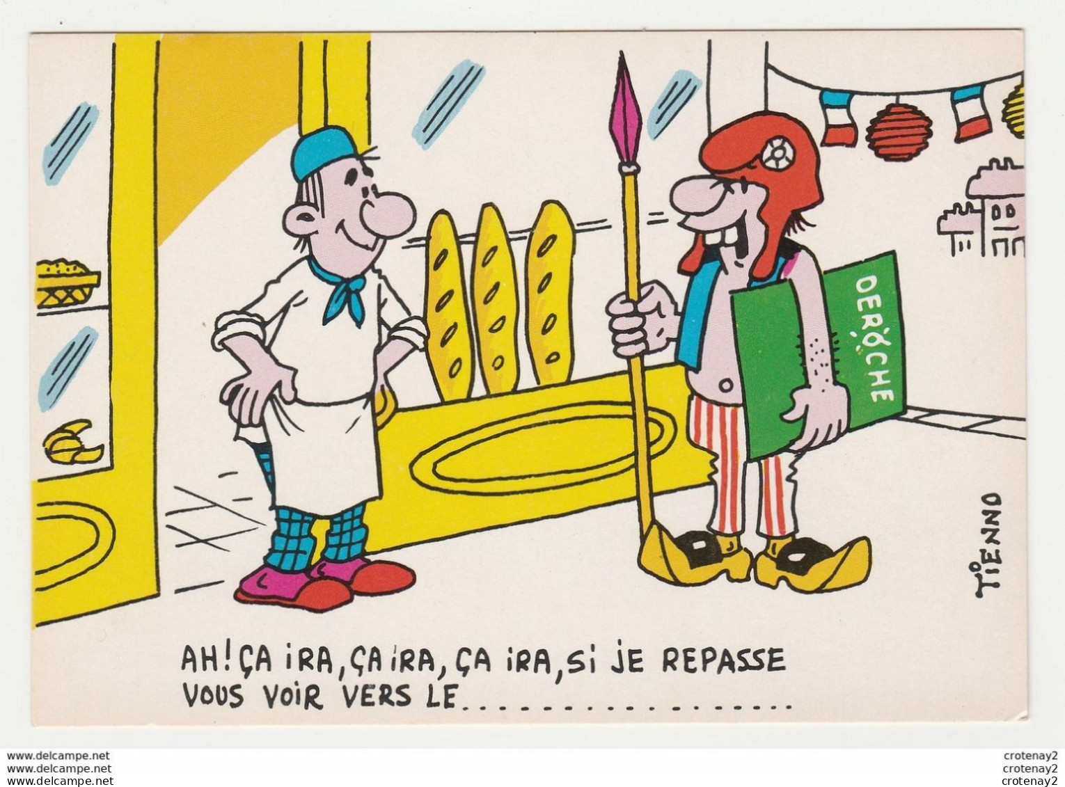 HUMOUR Illustrateur TIENNO Magasin Boulanger 94 Charenton Carte PUB Etablissements DEROCHE VOIR DOS - Humor