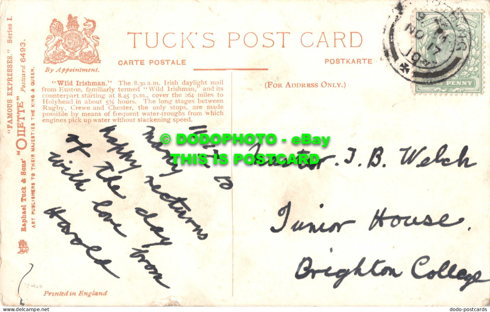 R546530 Wild Irishman Famous Expresses. Tuck. Oilette. Series. I. 6493. 1910 - World