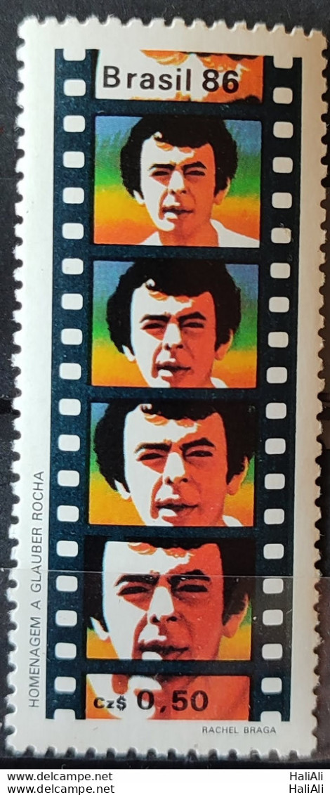 C 1533 Brazil Stamp Glauber Rocha Cinema Movie Art 1986.jpg - Unused Stamps