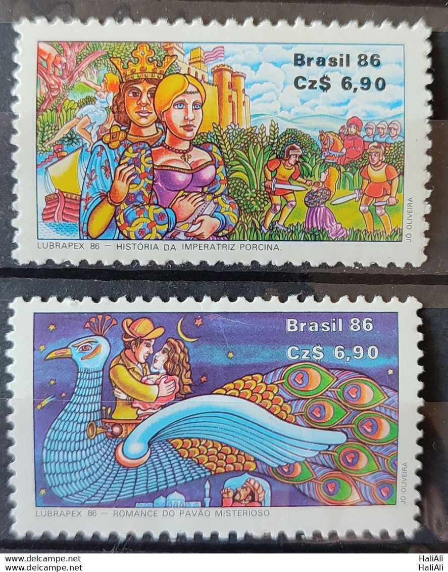 C 1534 Brazil Stamp Lubrapex Philately Postal Service 1986 Complete Series.jpg - Unused Stamps