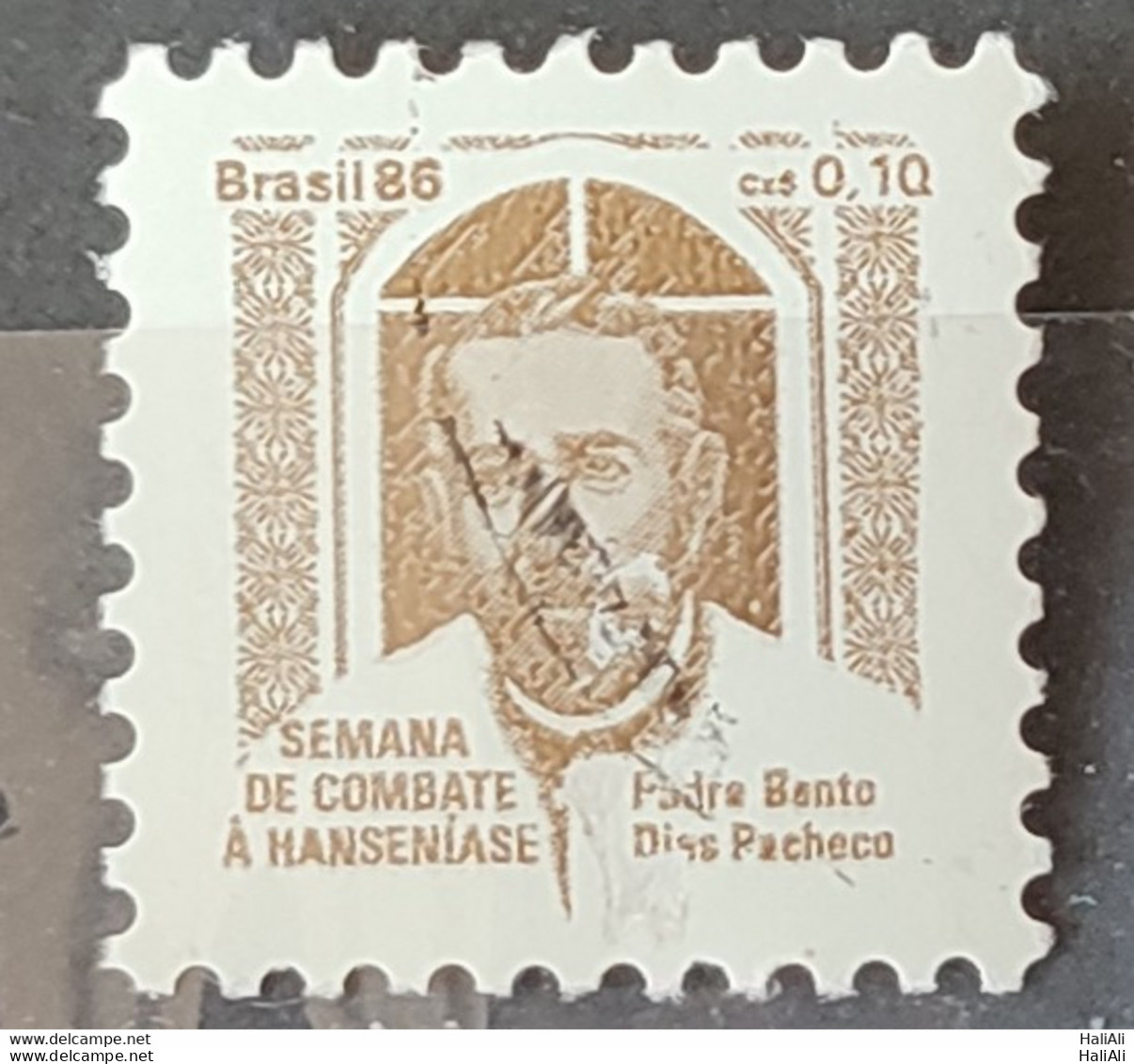 C 1538 Brazil Stamp Combat Against Hansen Hanseniasse Health Father Bento Religion 1986 H23 Circulated 1.jpg - Usati