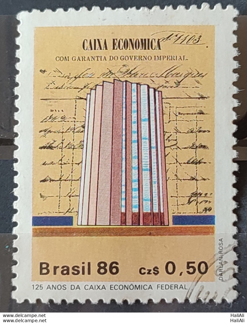 C 1529 Brazil Stamp Bank Caixa Economica Federal Economy 1986 Circulated 3.jpg - Usati
