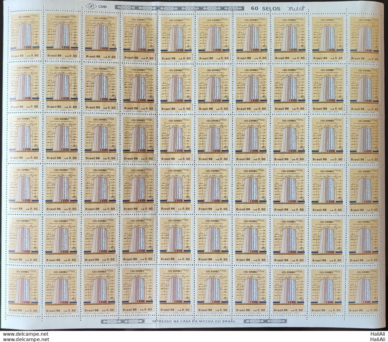 C 1529 Brazil Stamp Bank Caixa Economica Federal Economy 1986 Sheet.jpg - Ungebraucht