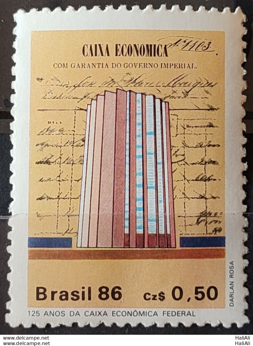 C 1529 Brazil Stamp Bank Caixa Economica Federal Economy 1986.jpg - Unused Stamps